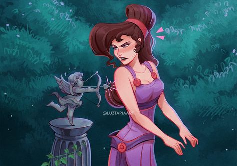 Meg And Hercules Fanart, Megara Fanart, Hercules Fanart, Luz Tapia Art, Megara Disney, Not In Love, Disney Hercules, Disney Fanart, Karakter Disney