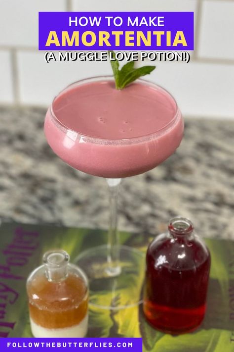 Love Potion Recipe, Harry Potter Love Potion, Harry Potter Drinks, Edible Cocktails, Treacle Tart, Potions Recipes, Harry Potter Potions, Cocktail And Mocktail, Infused Vodka