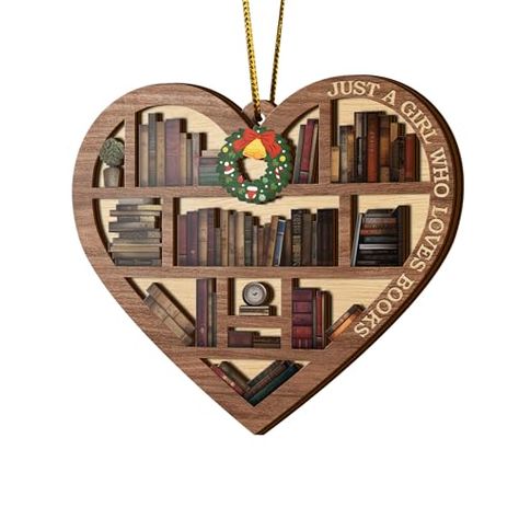 Book Ornaments, Gift For Librarian, Book Tree, Idea For Christmas, Gifts For Librarians, Christmas Time Is Here, Christmas Book, Gifts For Bookworms, Heart Ornament