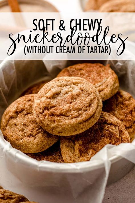 Snickerdoodle Recipe No Cream Of Tartar, How To Make Snickerdoodles, Soft And Chewy Snickerdoodle Cookies, Chewy Snickerdoodle Cookies, Chewy Snickerdoodles, Snickerdoodle Cookie Recipe, Soft Snickerdoodle Cookies, Best Snickerdoodle Cookies, Snickerdoodle Cookies Easy