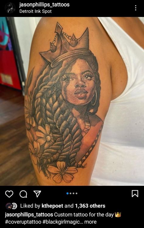 African Queen Tattoo, Black People Tattoos, Dark Skin Tattoo, Egyptian Tattoo Sleeve, African Tattoo, Small Butterfly Tattoo, Queen Tattoo, Black Girls With Tattoos, Tattoos For Black Skin