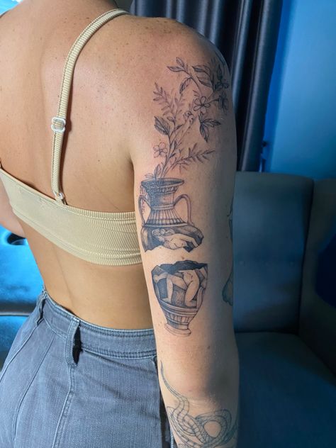 Hippy Sleeve Tattoos For Women, Handpoke Tattoo, Greek Tattoos, Symbol Tattoos, Dainty Tattoos, Feminine Tattoos, Dope Tattoos, Spiritual Meaning, Simplistic Tattoos