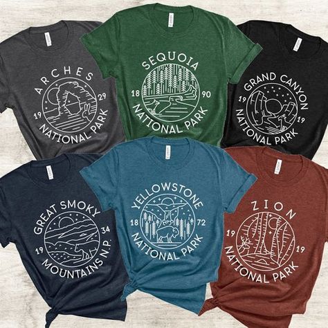 Vacation t-shirt design National Park Shirts, National Park Graphic, French Tuck, T-shirt Print Design, Shirt Print Design, Vinyl Shirts, More Feminine, Flannel Throw, Ready To Go