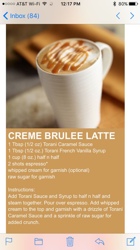 Fall Nespresso Recipes, Creme Brulee Coffee Recipe, Caramel Brûlée Latte, Creme Brulee Coffee Creamer Recipe, Nespresso Recipes Vertuo, Creme Brulee Latte Recipe, Creme Brulee Latte, Nespresso Drinks, Speciality Coffee Recipes