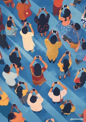 ↑↑↑ Larger size on website 🔸 The illustration depicts a crowd of people on a blue tiled floor, all looking down at their phones.  🔸 From Midjourney AI Image Crowded People Illustration, Community Poster, A Crowd Of People, Paper Book Covers, Crowd Of People, People Crowd, Tiled Floor, Plenty Of Fish, Flat Design Illustration