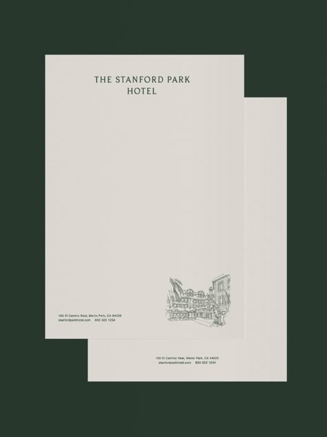 Brand Development, Website Design, and Collateral Design for The Stanford Park Hotel — Saturday Studio | Graphic Design, Branding Agency, Logo Design, Web Design | Charleston, SC Branding Agency Logo, Hotel Logo Design, Ski Hotel, Agency Logo, Invoice Design, Menu Inspiration, Collateral Design, Hotel Logo, Print Collateral