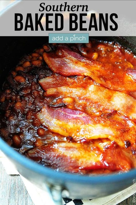 Southern Baked Beans, Simple Baked Beans Recipe, Best Baked Beans, Easy Baked Beans, Baked Beans With Bacon, Baked Beans Recipe, Baked Bean Recipes, Beans Recipe, Food Favorites