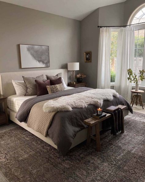 Beautiful Bed Designs, Cozy Bedroom Design, Decor Ideas Bedroom, Home Decor Living Room, Home Decorating Ideas, Master Bedrooms Decor, Rustic Bedroom, Decor Living Room, Room Inspiration Bedroom