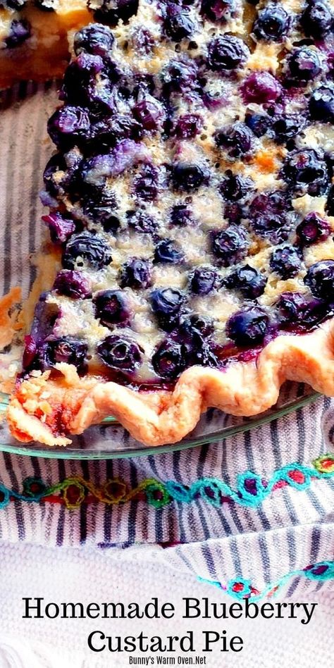 Blueberry Custard Pie, Blueberry Custard, Blueberry Desserts Recipes, Blueberry Desserts, Custard Filling, Coconut Cream Pie, Custard Pie, Blueberry Pie, Blueberry Recipes