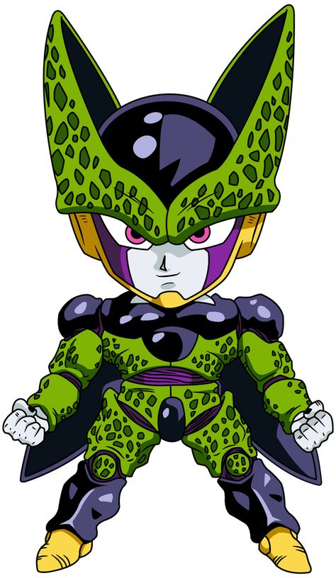 Cell Perfecto, Chibi Dragon, Dragon Z, Mini Dragon, Perfect Cell, Dragon Ball Tattoo, Dragon Ball Painting, Dragon Ball Super Art, Chibi Characters