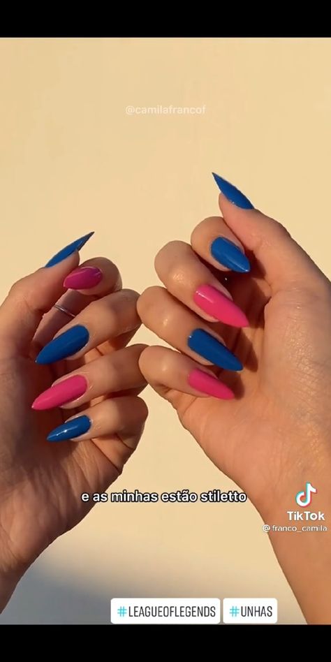 Jinx Nails Season 2, Jinx Inspired Nails, Jinx Nails Arcane, Jinx Nails, Arcane Nails, Cartoon Nails, Jinx Arcane, Naruto Gif, Stiletto Nails Designs