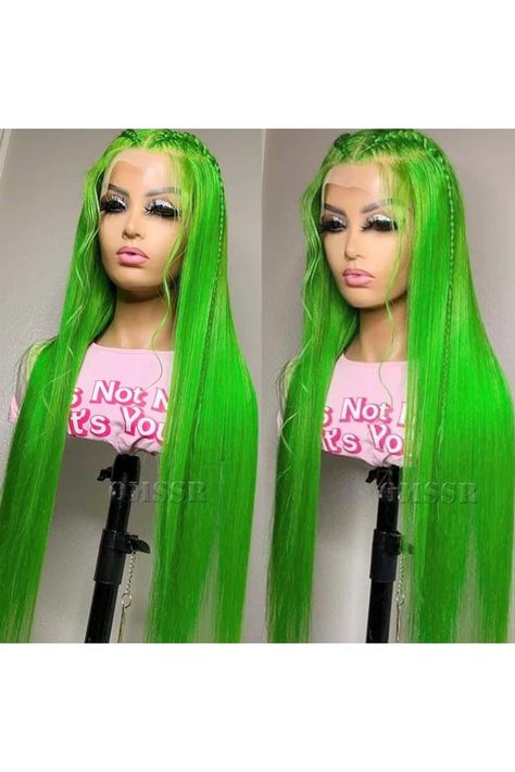 QMSSR Green Color Synthetic Lace Front Wigs Long Straight Hair Light Green Wig Glueless Lace Front Wigs for Fashion Women Glueless Lace Front Wigs, Wigs Long, Hair Light, Real Hair Wigs, Green Wig, Baby Hairs, Best Wigs, Straight Lace Front Wigs, Headband Wigs