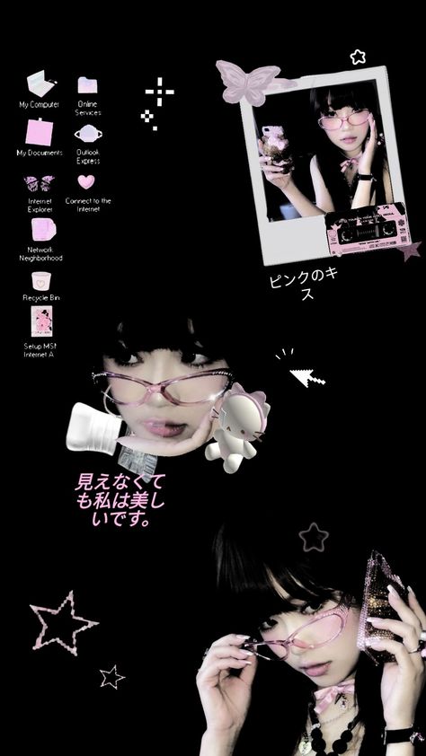 #girlcore #yk2 #wallpaper #blackandpink Y2k Black And Pink Wallpaper, Wallpaper Yk2, Yk2 Wallpaper, Y2k Wallpaper Aesthetic, Y2k Aesthetic Wallpaper, Wallpapers Ideas, Kawaii Things, Y2k Wallpaper, Y2k Aesthetic