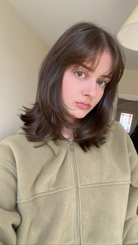 Soft Layered Haircut Short, Short Haircut Straight Hair, Layered Haircut Short, Soft Layered Haircut, Midi Haircut, Feminine Haircuts, Bangs And Layers, Layered Hair With Bangs, Mullet Haircut