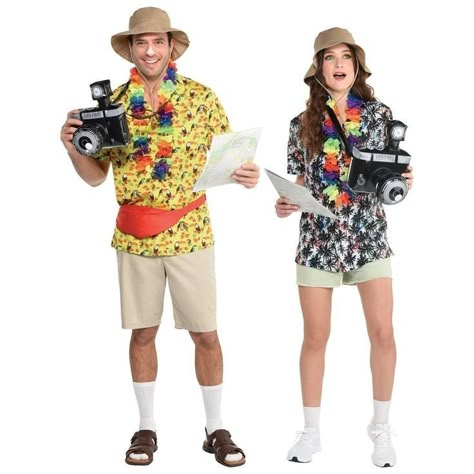 Tacky Tourist Costume, Tourist Halloween Costume, Tourist Costume, Tacky Tourist, Tourist Outfit, Spirit Days, Spirit Week Outfits, Cute Group Halloween Costumes, Mascaras Halloween