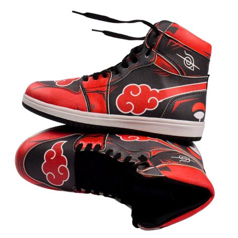 Anime sneakers High Ankle Shoes, Naruto Shoes, Red And Black Shoes, The Akatsuki, Anime Sneakers, Limited Edition Shoes, Anime Shoes, High Ankle Boots, Ankle Shoes