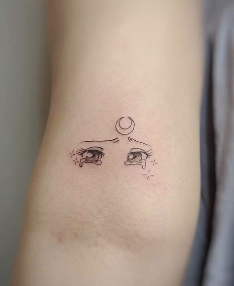 Anime Tattoos Aesthetic, Cute Anime Tattoos, Cool Anime Tattoos, Anime Eyes Tattoo, Sailor Moon Tattoo Ideas, Anime Tattoo Ideas, Aesthetic Tattoo Ideas, 15 Aesthetic, The Best Aesthetic