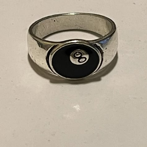 8ball Ring, 8 Ball Ring, 8 Ball Aesthetic, 8 Ball, Ball Aesthetic, Classy Jewelry, Mens Accessories Fashion, Girly Jewelry, Jewelry Inspo