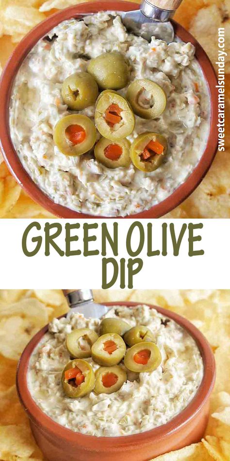 Green Olive Dip is a simple cream cheese style dip with strong bold flavours. Using stuffed green olives, this easy dip is perfect as an appetizer! #easyrecipe @sweetcaramelsunday Green Olive Dip, Olive Dip Recipe, Olive Dip, Best Dip Recipes, Delicious Dips Recipes, Olive Recipes, Cream Cheese Dips, Best Appetizer Recipes, Dip Recipes Easy