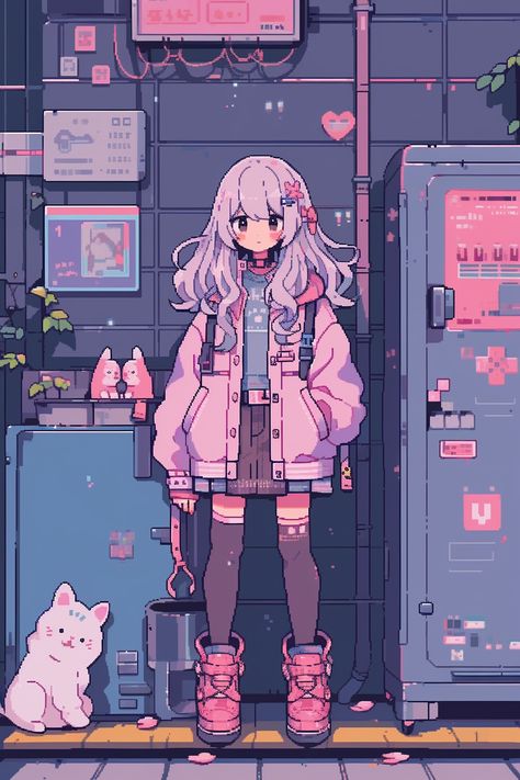 Poppy Character, Background Sketch, Anime Show, Arte 8 Bits, Anime Pixel Art, Character Inspo, Anime Artwork Wallpaper, Kawaii Aesthetic, Night Market