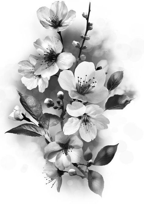 Realistic Flower Tattoo, Flor Tattoo, Sakura Tattoo, Tattoo Pictures, Jesus Tattoo, Cherry Flower, Tiny Tattoo, Blossom Tattoo, Floral Tattoo Design