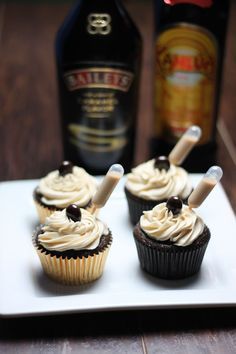 Drunken Cupcakes, Boozy Cupcakes Recipes, Alcohol Cupcakes, Alcohol Infused Cupcakes, Adult Cupcakes, Baileys Cupcakes, Infused Desserts, Alcoholic Cupcakes, Boozy Cakes