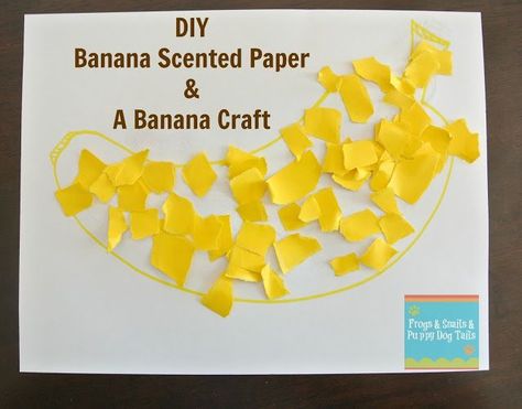 Banana craft for Sept 11 Banana Day - use banana flavoring to yellow glue and use to glue on yellow scraps of paper. Banana Activities For Kids, Banana Crafts For Toddlers, Banana Crafts For Kids, Yellow Day Activities Craft Ideas, Banana Activity, Veggie Crafts, Yellow Activities, Banana Craft, Banana Crafts