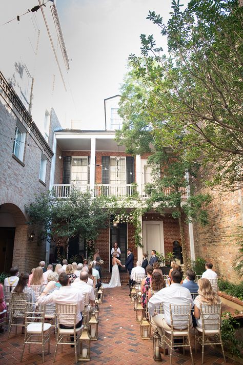 Courtyard Ceremony, Court Yard Wedding, New Orleans Courtyard Wedding, French Quarter Wedding, Courtyard Wedding Ceremony, French Quarter Hotels, My Best Friend’s Wedding, Courtyard Wedding, Nola Wedding