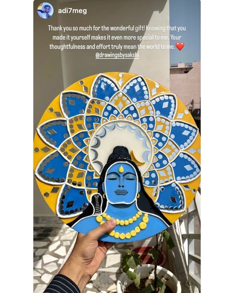 My first Lippan Art that I made for @adi7meg !! ❤️🥰🌻 Like what you see? 💞 You can watch the full process video on my reels and on my YouTube channel “Drawings by Sakshi” 🥰✨ 🖌️ Want one of your own? DM me for custom orders. Available in various sizes. ✈️ We ship globally! Stay tuned for more beautiful artworks! 💖 Follow @drawingsbysakshi for more 🫶🏻 #lippanart #mandala #handmade #lippanartwork #clayart #handcrafted #artgallery #art #arttherapy #artexplorer #viralexplorepage #artist #shiv #s... Shiv Lippan Art, Lippan Art, Art Therapy, My Youtube Channel, Clay Art, Beautiful Artwork, Dm Me, Stay Tuned, Custom Orders