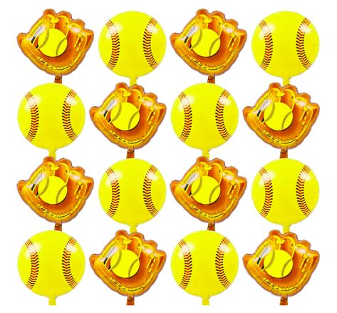 16 Pieces Softball Mylar Party Balloons 18 Inch Ball 20 Inch Glove Foil Balloons Sports Theme Softball Party Favors Softball Decorations Softball Birthday Party Supplies for Athletic Gifts Photo Props Softball Balloons, Softball Party Decorations, Softball Birthday Party, Softball Party Favors, Softball Birthday Parties, Softball Birthday, Softball Decorations, Softball Party, Big Hands