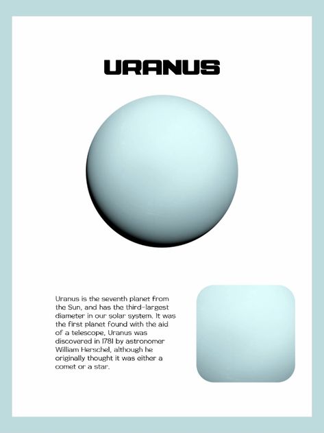 Uranus Project, Uranus Poster, Planet Poster, Our Solar System, Astronomer, Solar System, Google Slides, Made By Me, Astronomy