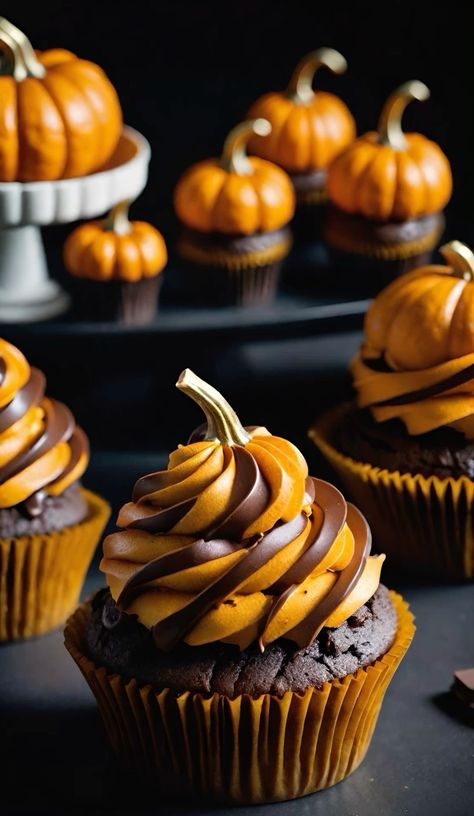 Fall Party Food Ideas, Berries Pie, Halloween Cupcake Ideas, Cupcake Photography, Aesthetic Exterior, Fall Party Food, Outside Aesthetic, Dessert Halloween, Fall Cupcakes