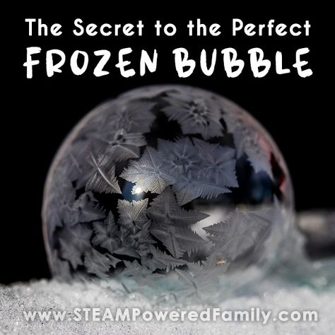 Freezing Bubbles, Winter Stem Challenges, Frozen Bubble, Winter Stem Activities, Bubble Mixture, Winter Stem, Winter Science Experiments, Ice Bubble, Frozen Bubbles