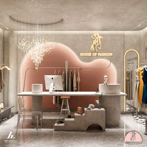 𝐇𝐨𝐮𝐬𝐞 𝐎𝐟 𝐅𝐚𝐬𝐡𝐢𝐨𝐧 𝐁𝐨𝐮𝐭𝐢𝐪𝐮𝐞 on Behance Luxury Boutique Interior, Small Boutique Interior, Botique Interiors, Fashion Shop Interior, Fashion Store Design, Retail Store Interior Design, Clothing Store Interior, Retail Interior Design, Store Design Boutique