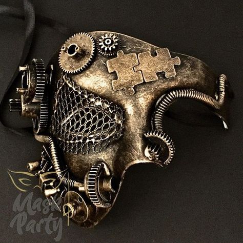 Steampunk Mask Phantom Mask, Masquerade Prom, Steampunk Party, Steampunk Furniture, Steampunk Artwork, Prom Costume, Mode Steampunk, Venetian Masquerade Masks, Steampunk Mask