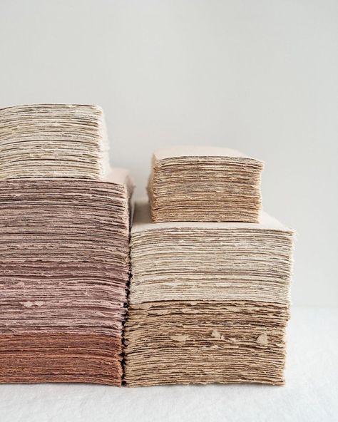 Paper Making Aesthetic, Stack Of Paper, Handmade Paper Journal, Recycled Paper Crafts, Paper Aesthetic, Handmade Paper Art, Warm Color Palette, Handmade Journals Diy, Handmade Aesthetic