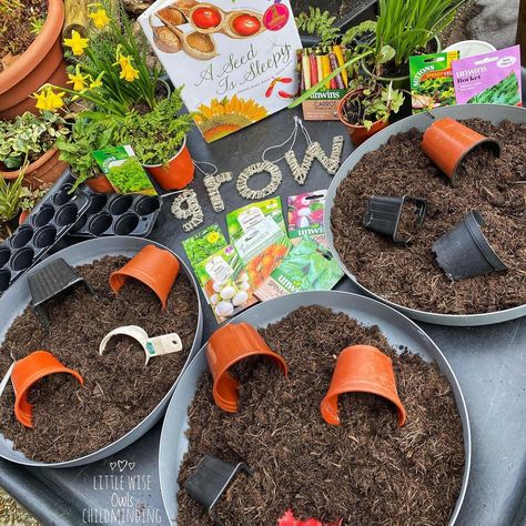 Reggio Spring Provocations, Garden Ideas Preschool, Outdoor Provocations, Eyfs Garden, Planting Activities, Tuff Tray Ideas Toddlers, Winter Crafts For Toddlers, Toddler Sensory Bins, Outdoor Learning Activities