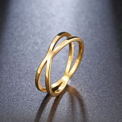 Rings For Women Wedding, Gold Rings For Women, Cross Gold, Golden Ring, Trendy Ring, Cross Ring, Chain Jewelry, Gold Cross, Stainless Steel Rings