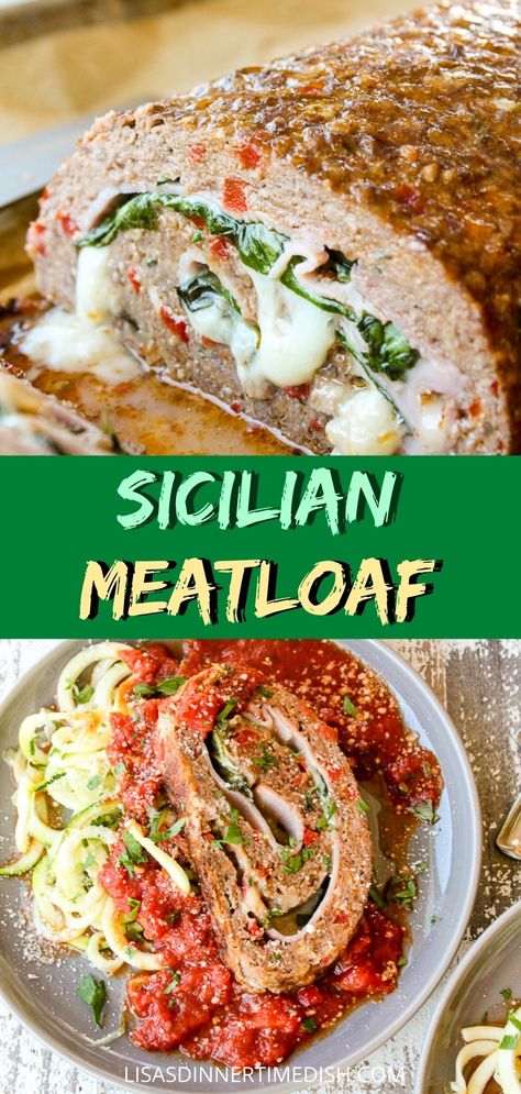 Sicilian Meatloaf Recipe, Sicilian Meatloaf, Meatloaf Videos, Meat Loaf Recipe, Traditional Meatloaf, Italian Meatloaf, Comfort Casseroles, Tossed Salad, Meatloaf Recipes