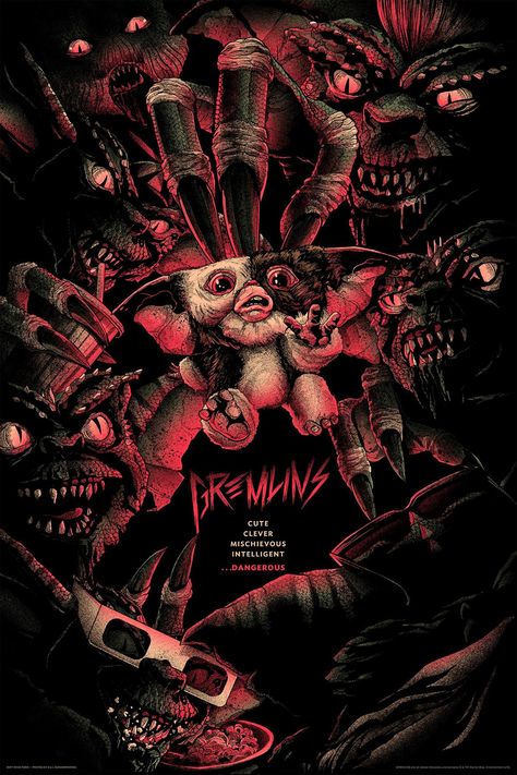 Gremlins Poster, Mondo Posters, Movies Posters, Matt Ryan, Horror Posters, Horror Movie Art, Movie Posters Design, Horror Movie Posters, Geek Art