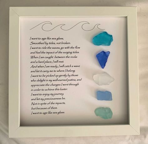 LARGE Sea Glass Poem/i Want to Age Like Sea/christmas - Etsy Seaglass Crafts, Sea Glass Gifts, Organ Donor, Jensen Beach, Beautiful Snow, Sea Glass Colors, Beach Glass Art, Glass Art Projects, Beach Ideas