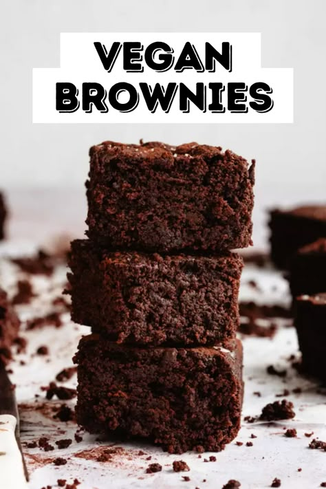 Recipe With Tahini, Vegan Brownie Recipe, Vegan Brownies Easy, Fudgy Vegan Brownies, Best Vegan Brownies, Vegan Chocolate Brownies, Vegan Brownies Recipe, Macro Recipes, Dairy Recipes