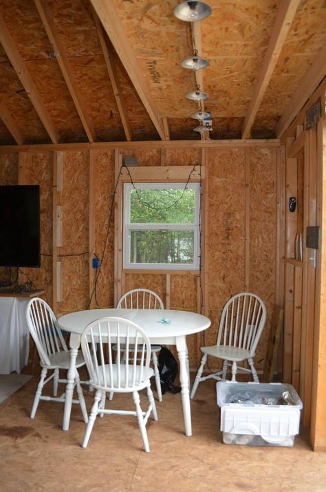 Homeschool Shed, Shed Makeover Interior, 16x40 Shed House, She Shed Ideas Interior, Shed Homes Interior, Shed Bedroom, She Shed Interior Ideas, Shed Interior Ideas, Guest House Shed