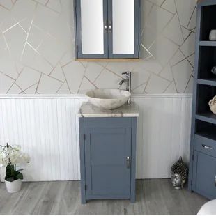 Vanity Units - Bathroom Units & Sink Cabinets | Wayfair.co.uk Grey Vanity Unit, Wooden Worktops, Bathroom Freestanding, Oak Bathroom Vanity, Bathroom Vanity Unit, Cloakroom Vanity Unit, Painted Vanity, Oak Bathroom, Compact Bathroom