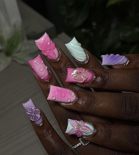 #squarenails #nailart #nailtech #orchids #flowers #nailsart #nailsofinstagram #naildesign #summernails #fashion #style #summervibes #inspo Orchids Flowers, Nail Technician, Best Acrylic Nails, Square Nails, Nail Tech, Summer Nails, Orchids, Acrylic Nails, Nail Designs