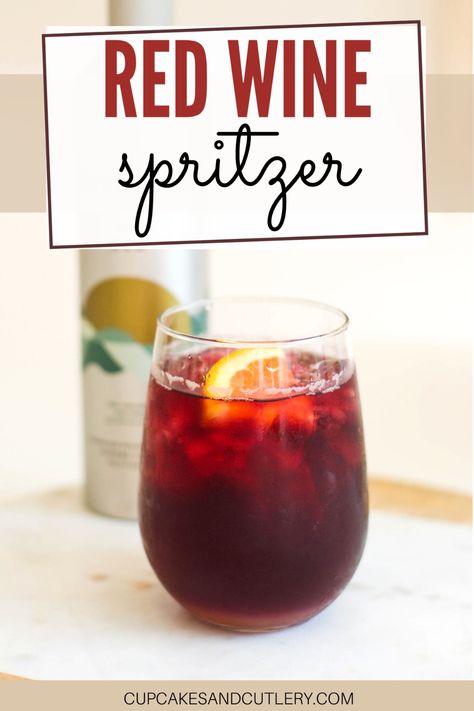 Red Wine Spritzer Recipe, Wine Spritzer Cocktails, Red Wine Spritzer, Wine Spritzer Recipe, Kid Drinks Recipes, Wine Making Recipes, Homemade Wine Recipes, White Wine Spritzer, Best Mixed Drinks