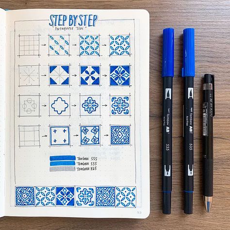 How to Draw Portuguese Tiles Journal Doodle Ideas, Doodle Bullet Journal, Penanda Buku, Doodle Ideas, Bullet Journal Aesthetic, Bullet Journal Notebook, Bullet Journal Themes, Bullet Journal Writing, Cat Air