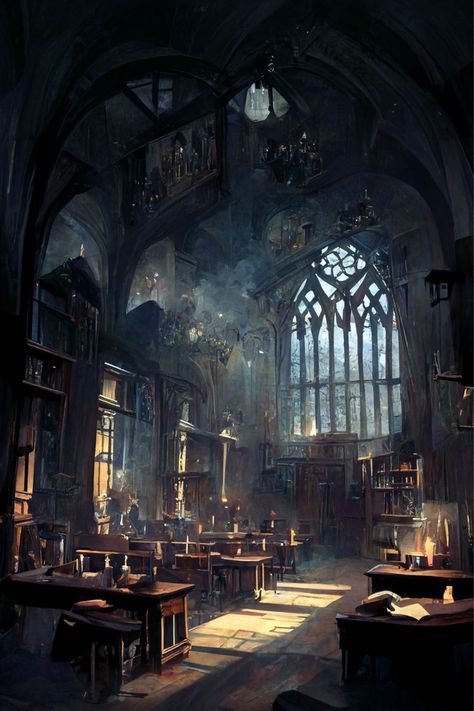 Magical School Defence Against the Dark Arts Classroom Illustration, Wall Art, Art Print, Digital Download, Digital Print, Wall Decor - Etsy Hogwarts Home Decor, Dark Arts Classroom, Dark Home Interior, Hogwarts Painting, Classroom Illustration, Defence Against The Dark Arts, Magical School, Witch School, Dark Fiction