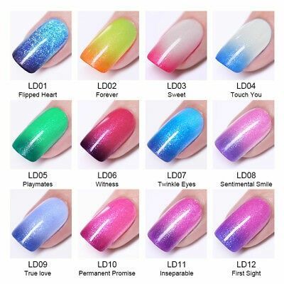 Neon Toe Nails, Nail Polish Glitter, Thermal Nail Polish, Purple Glitter Nails, Thermal Nails, Metallic Nail Art, Color Change Nail Polish, Color Changing Nails, Subtle Nails