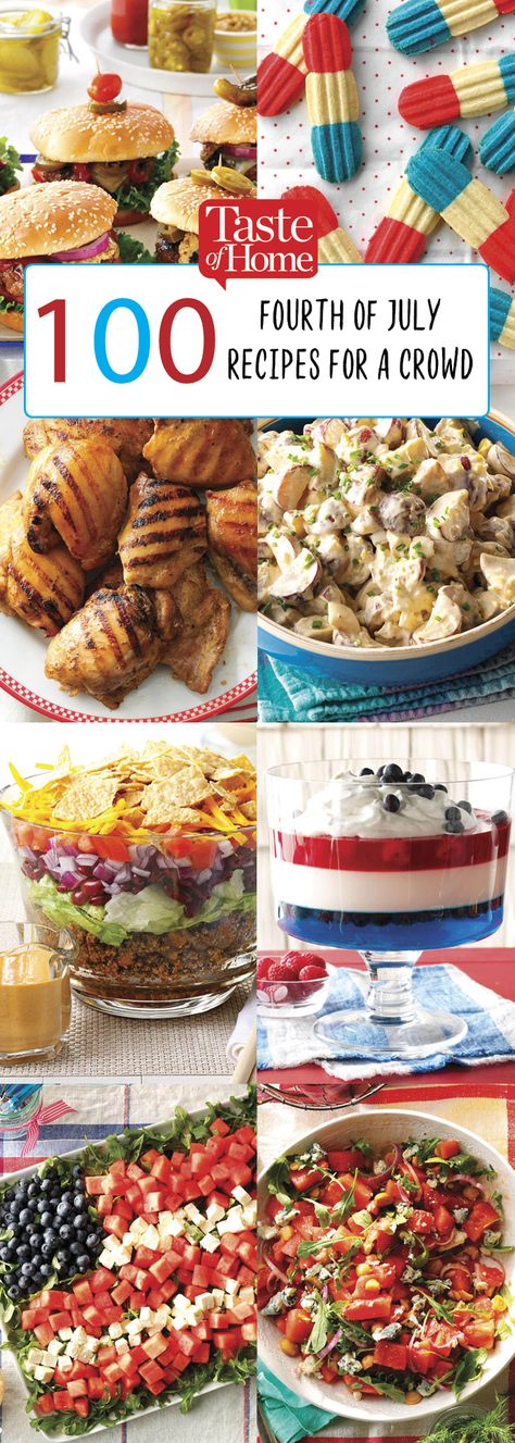 Fourth Of July Recipes, 4th July Food, Recipes For A Crowd, Dessert Halloween, Pastas Recipes, Patriotic Food, July Recipes, 4th Of July Cake, 4th Of July Desserts